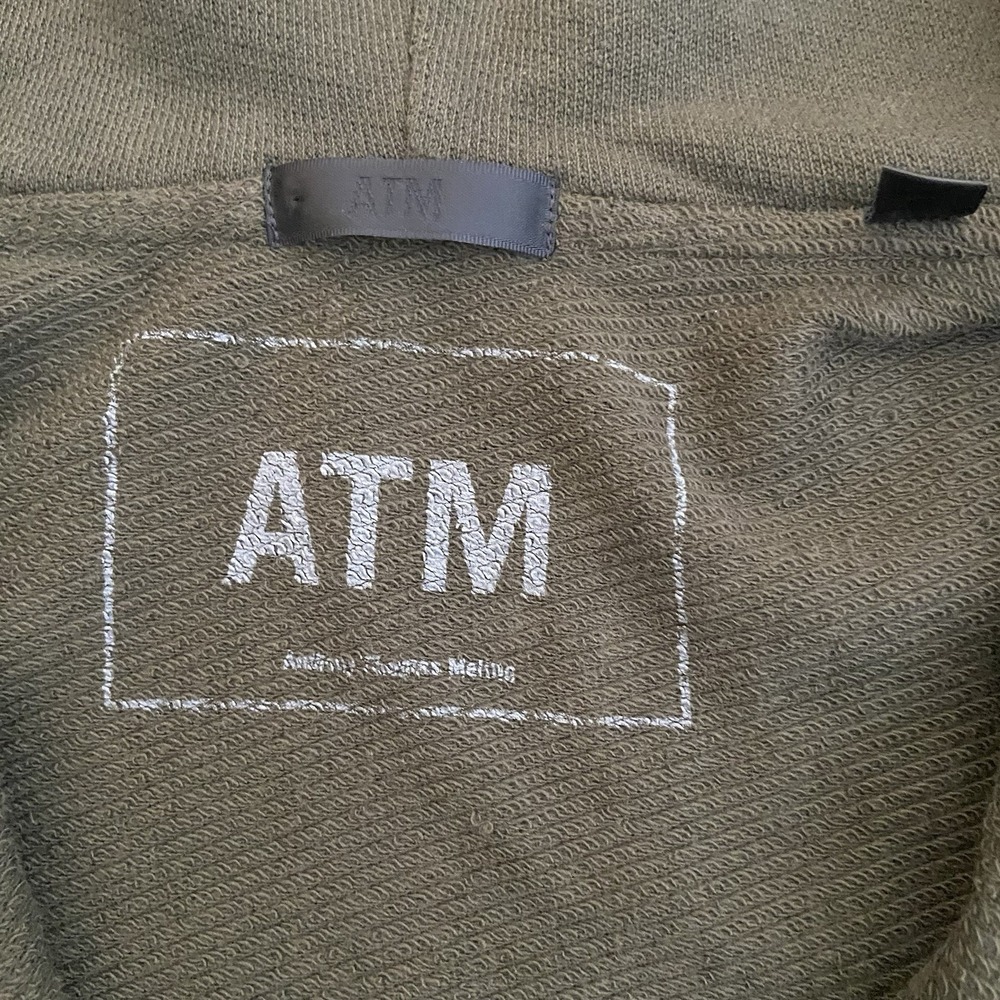 ATM ANTHONY THOMAS MELILLO Olive Green Zip Up Hoodie Jacket XS - Picture 5 of 7